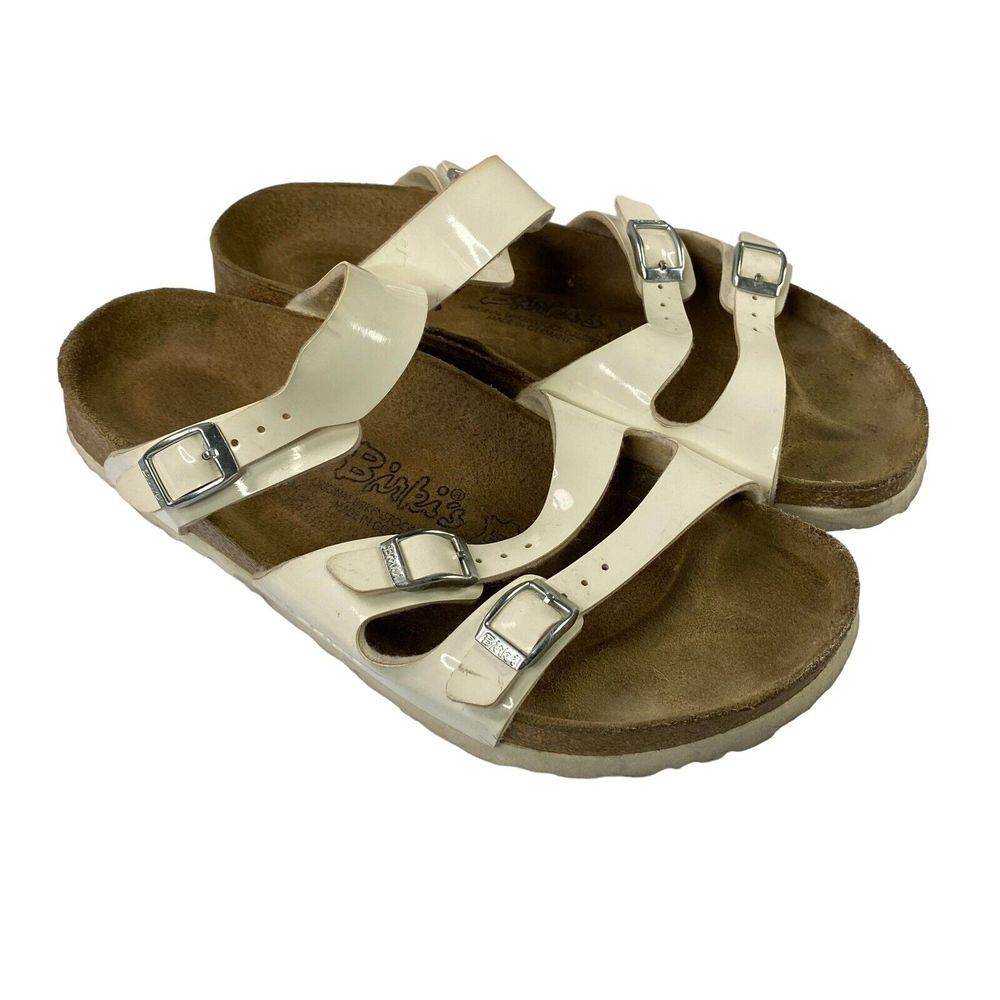 Birkenstock Birki's Sandals White three straps‎ with buckles EU 40 L9 M7